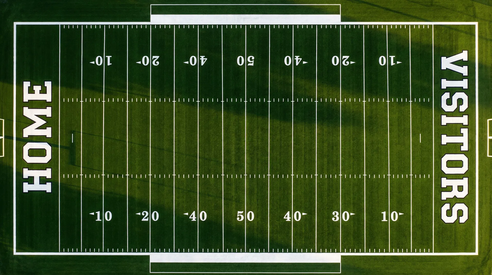Overhead view of painted football field