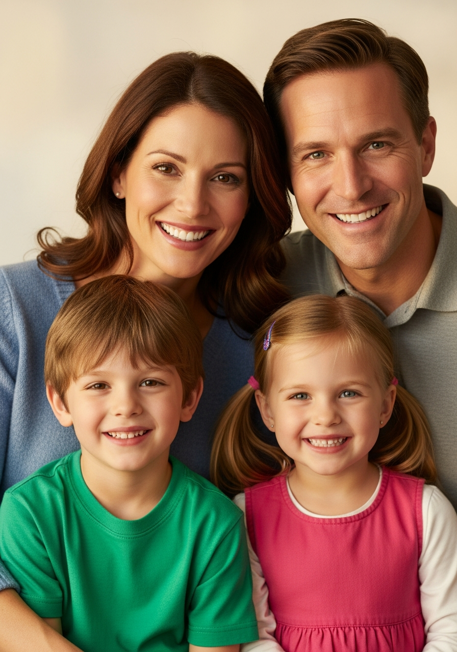 Happy family protected by life insurance
