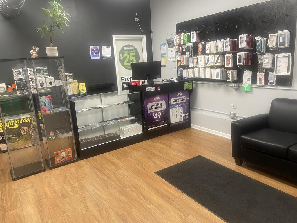 Inside HandyDanny Repairs store with repair equipment and accessories