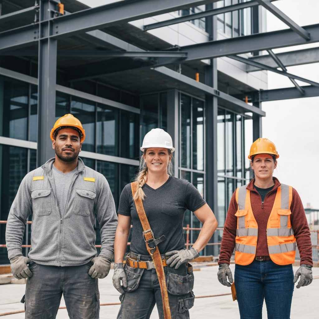 Construction workers on site