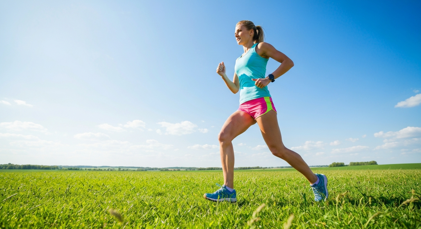 Healthy active woman running