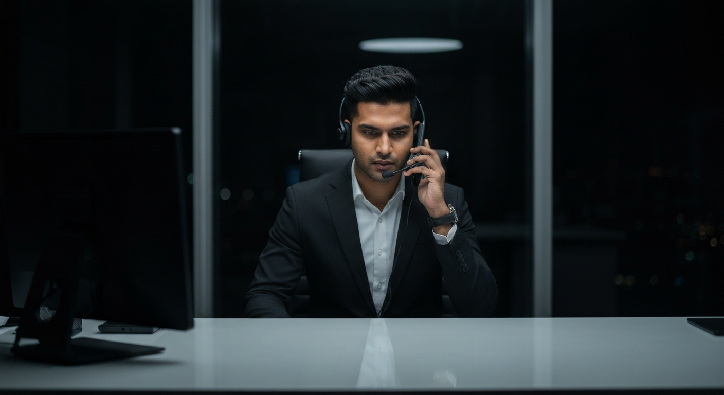 Customer service agent answering calls