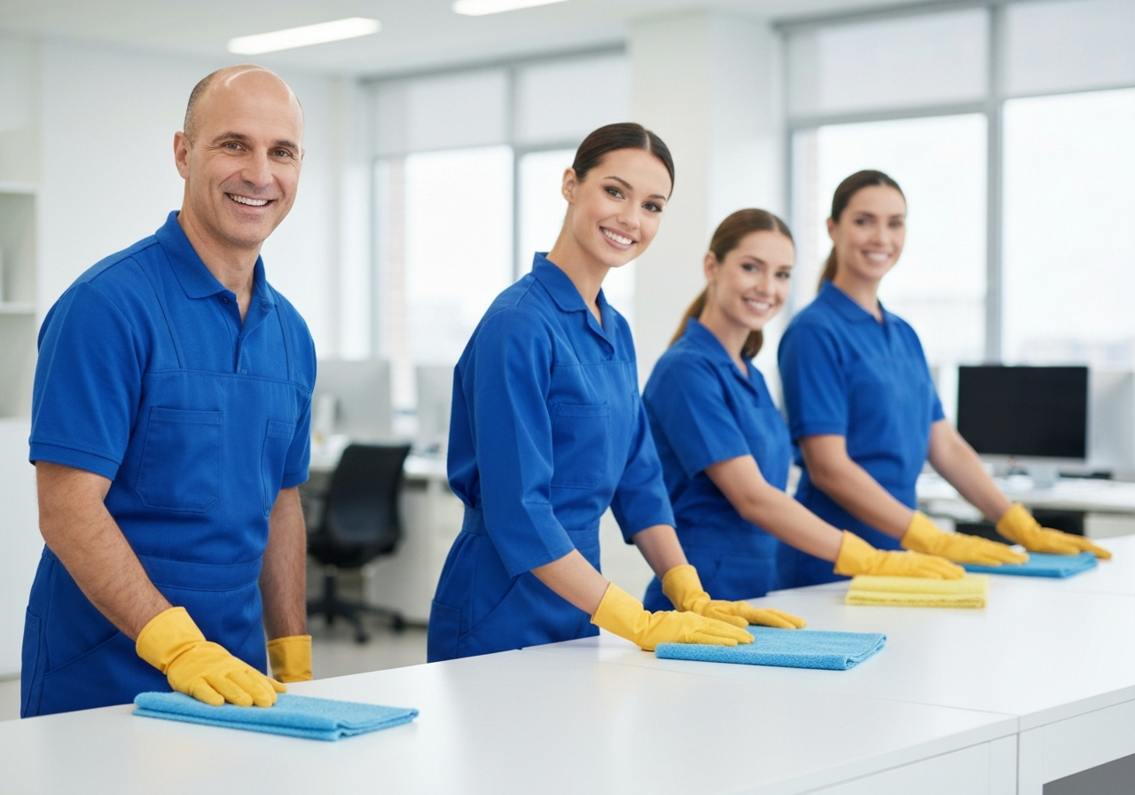 Professional cleaning team