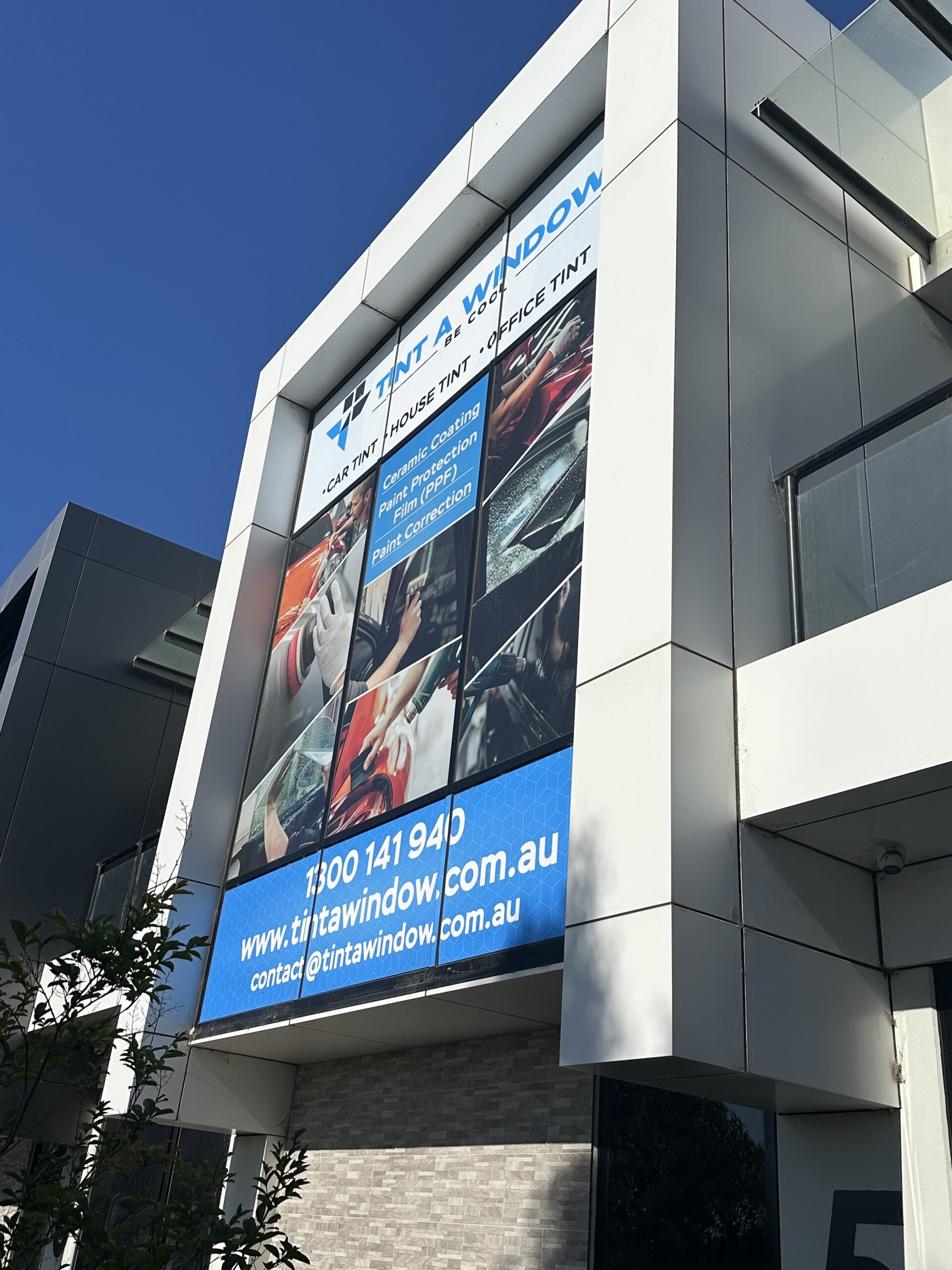 Building Facade Window Signage