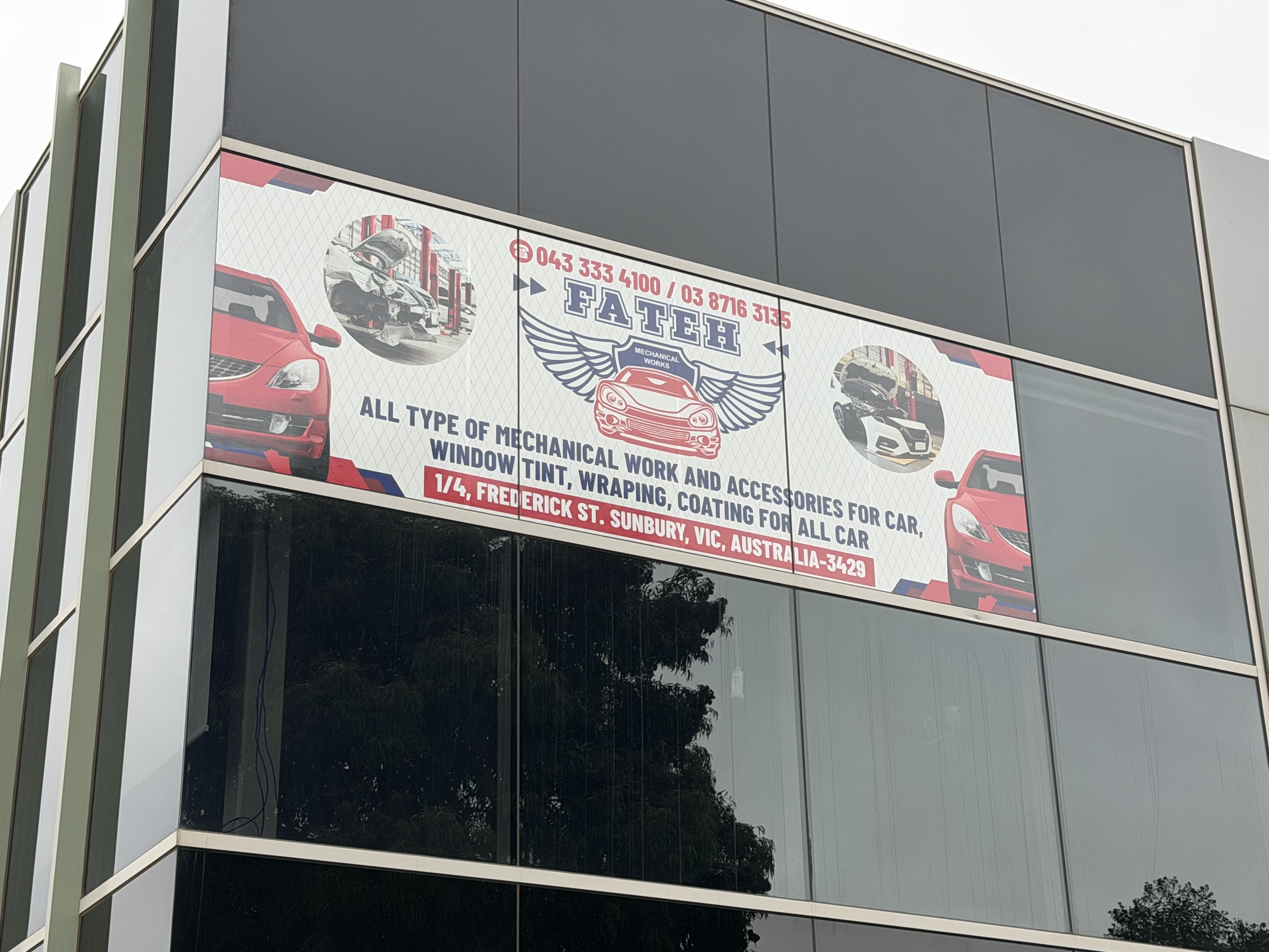 Fateh Mechanical Window Signage
