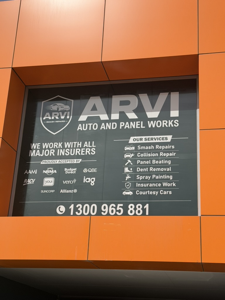 ARVI Auto Body One-Way Vision Window Graphics