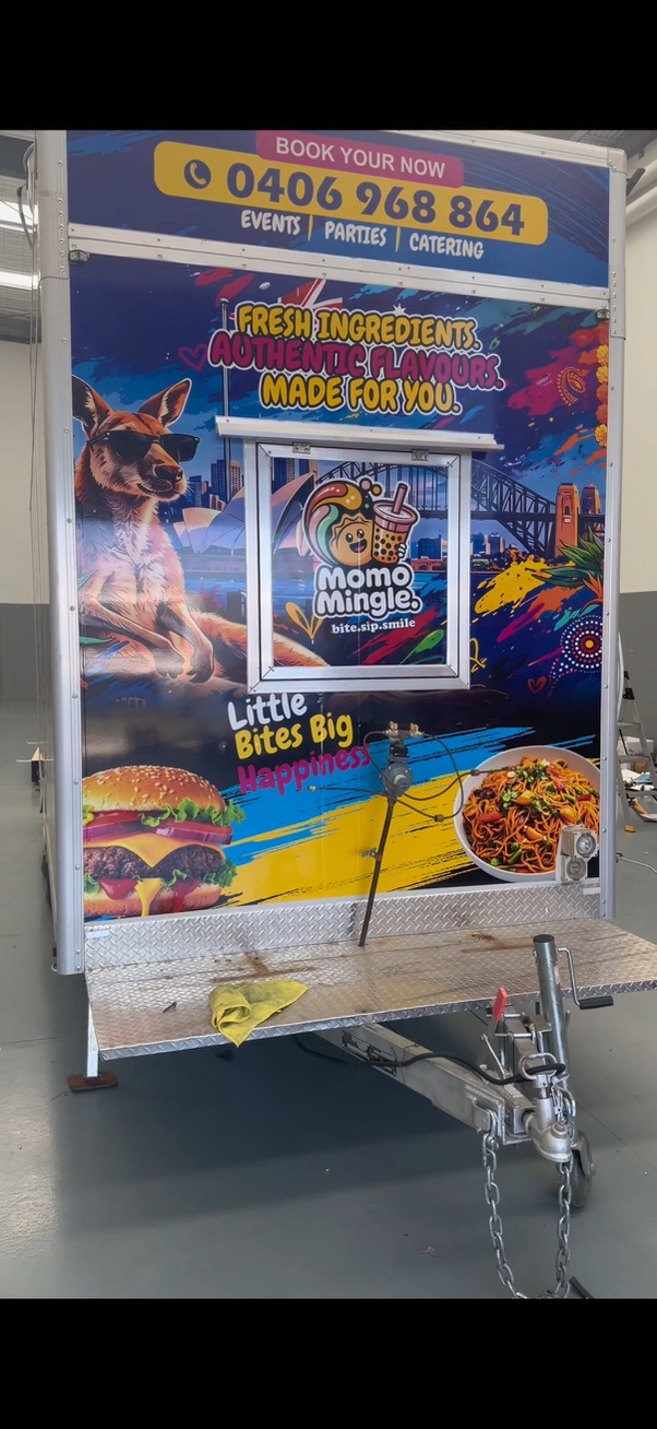 Momo Mingle Food Truck Front Hitch & Branding Wrap