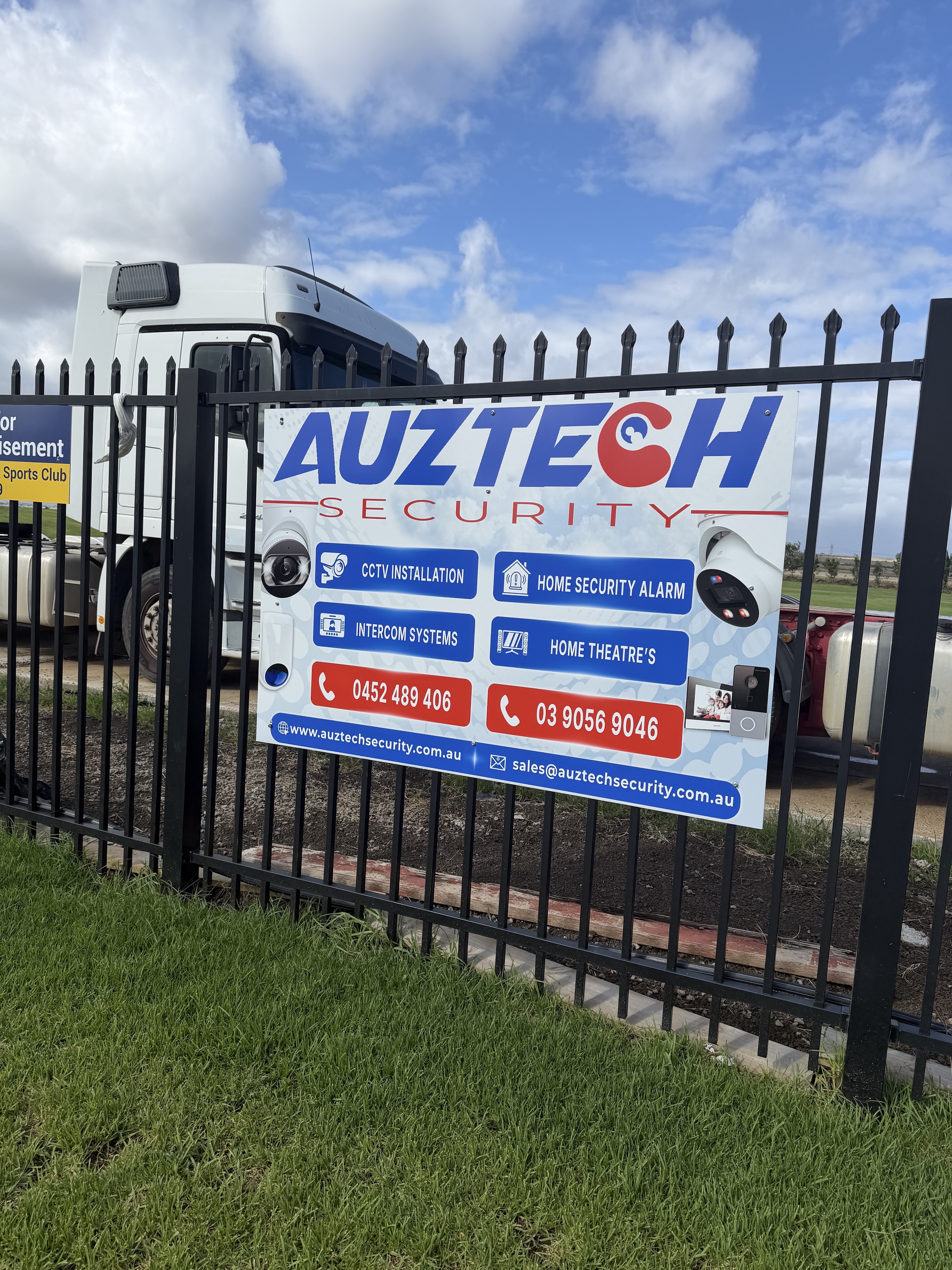Auztech Security Fence Sign