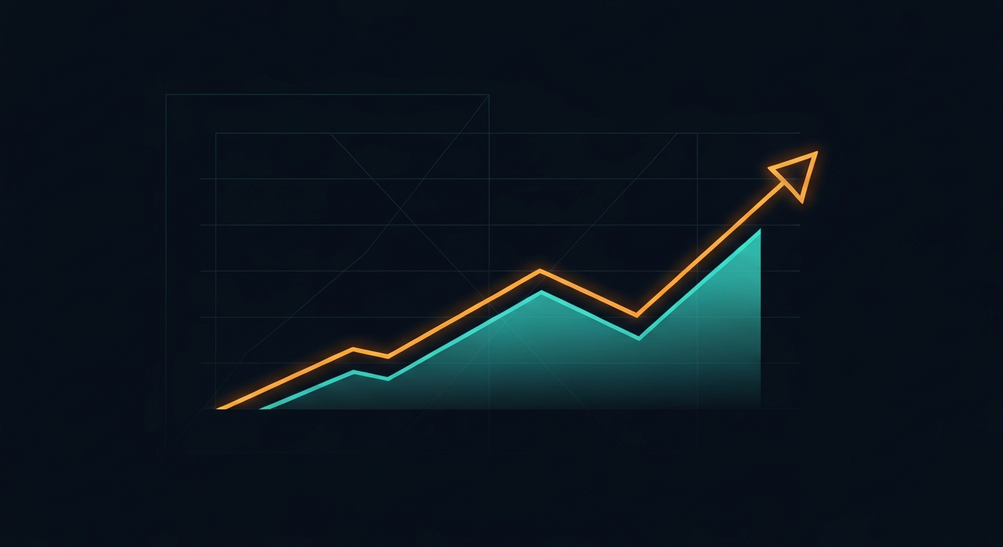 Affiliate earnings growth chart trending upward