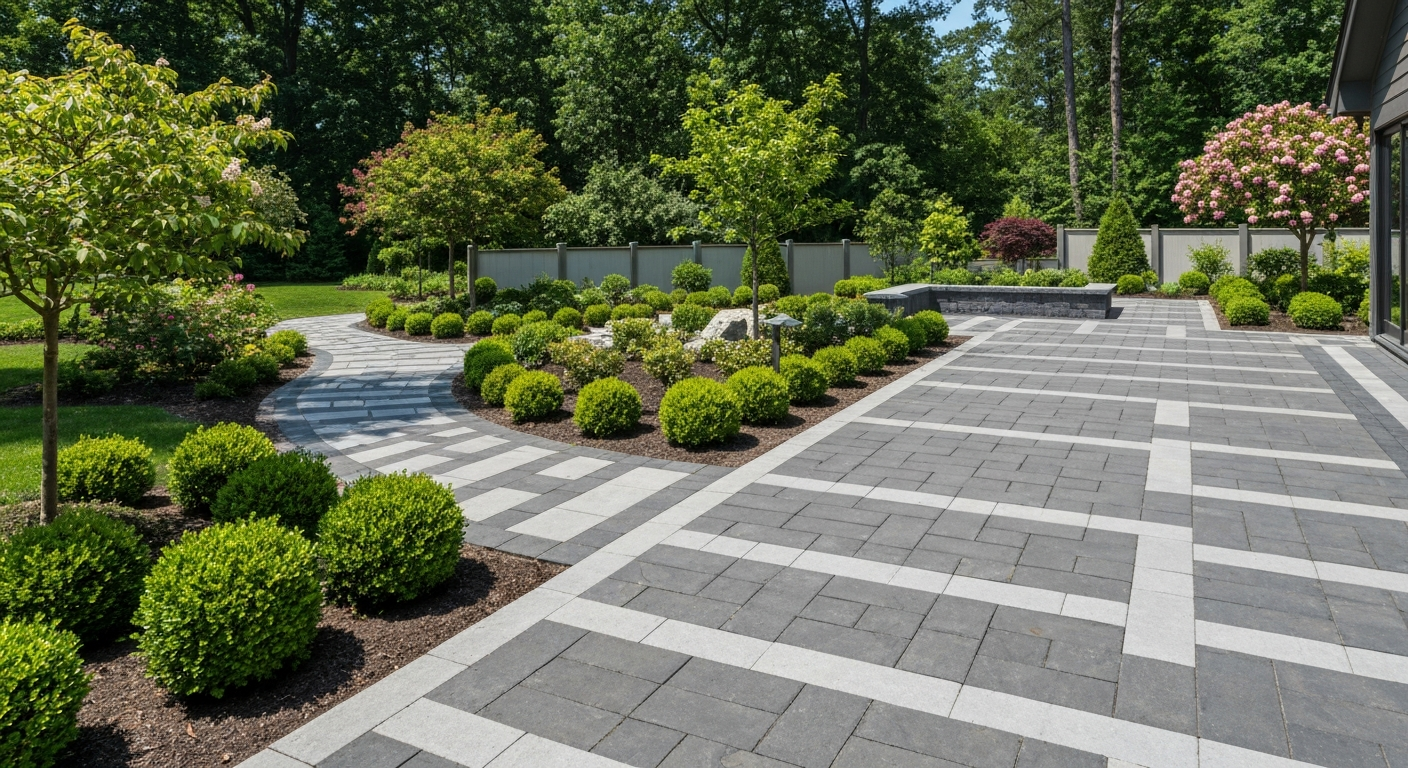 Beautiful paver patio and walkway in Alachua County, FL