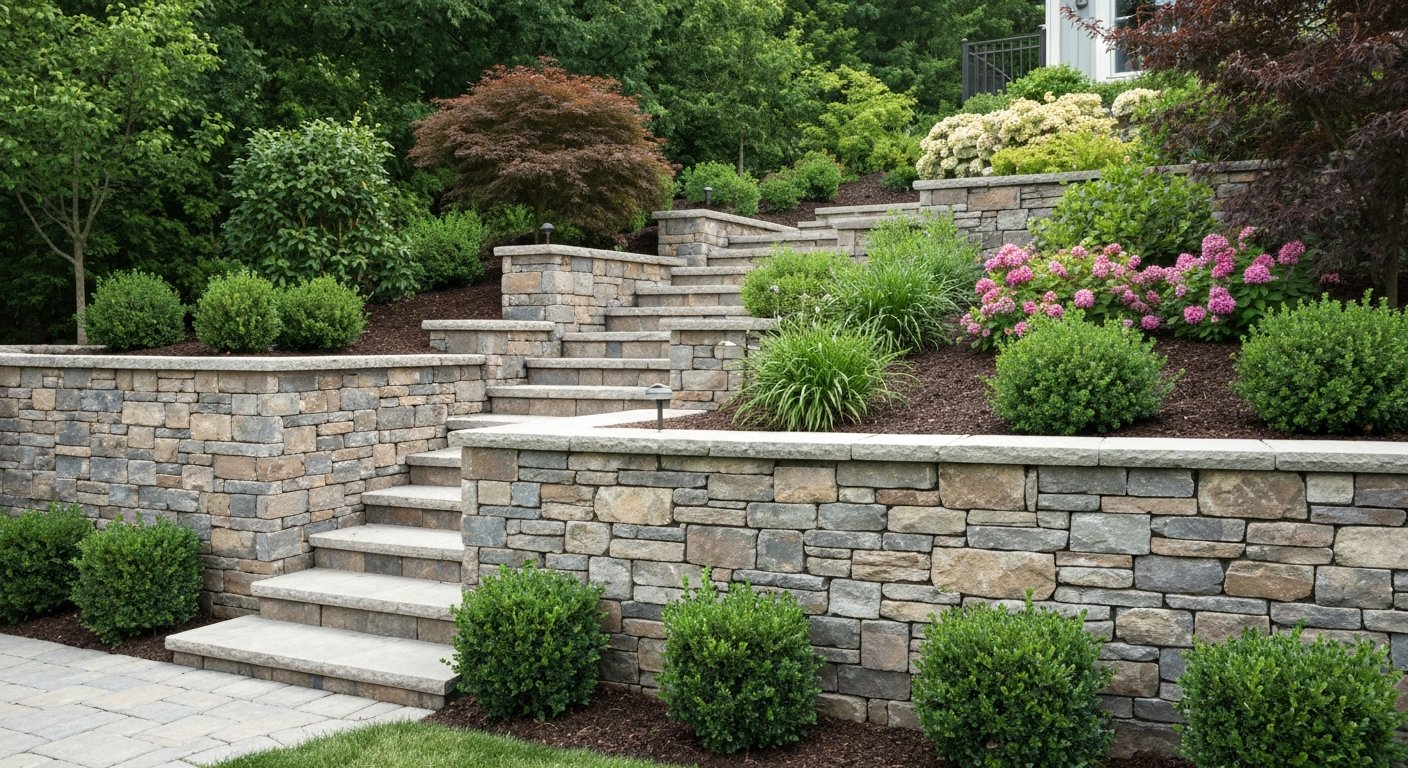 Sturdy stone retaining wall in Alachua County, FL
