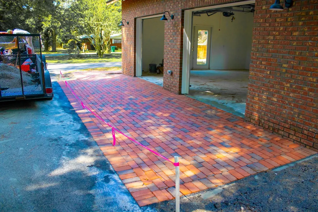 Outdoor living space with pavers in Alachua County, FL