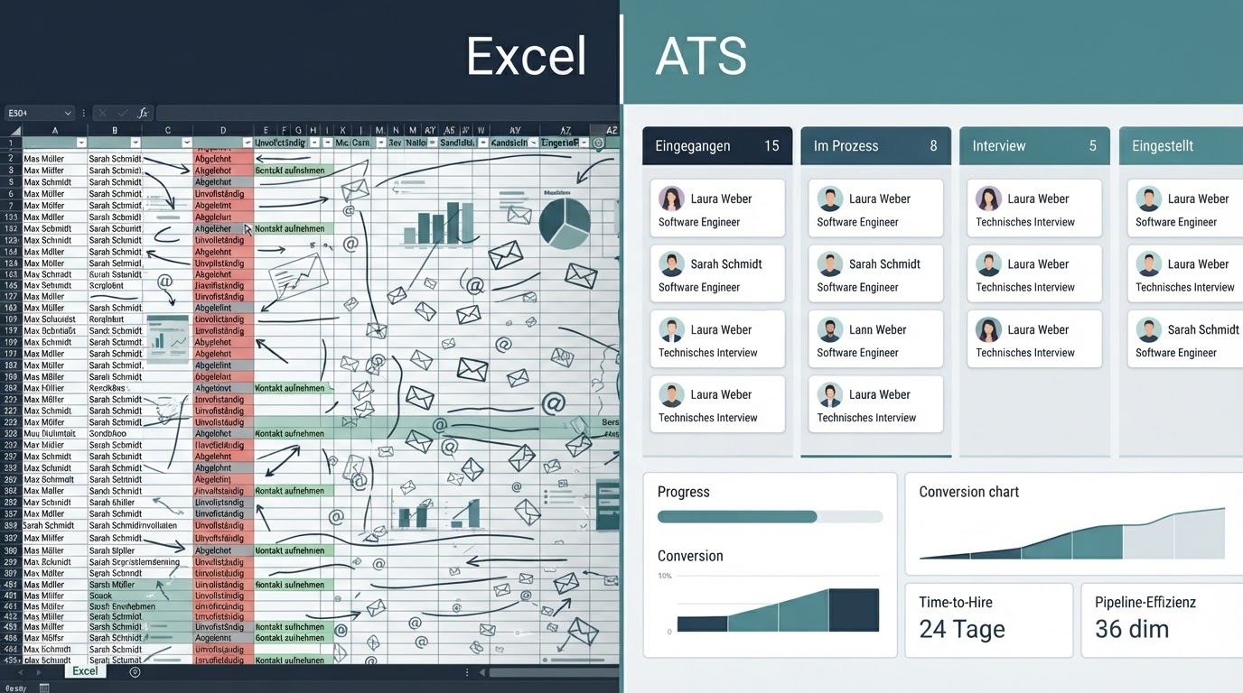 Excel-Liste oder echtes ATS-System: Was ist für ein KMU mit 50 Mitarbeitenden sinnvoller?