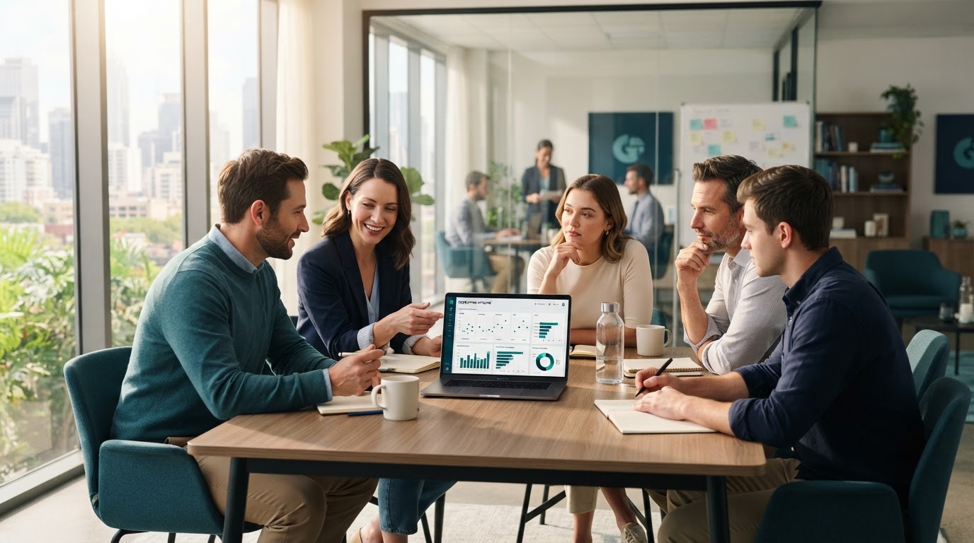 Team im Mittelstand arbeitet mit einem digitalen Recruiting-System
