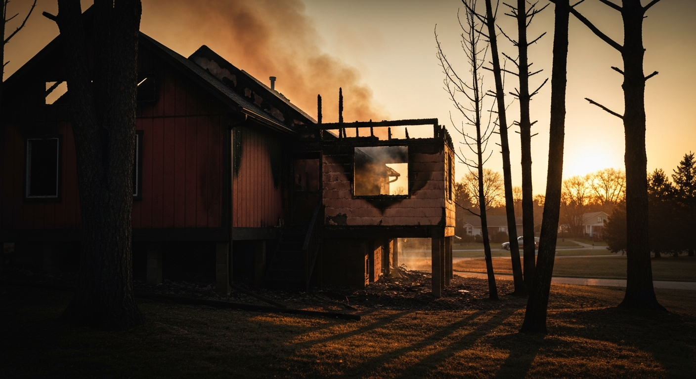 House exterior at sunset