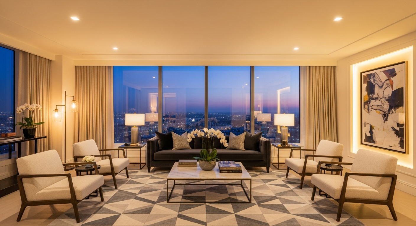 Premium living room generating insurance-backed income