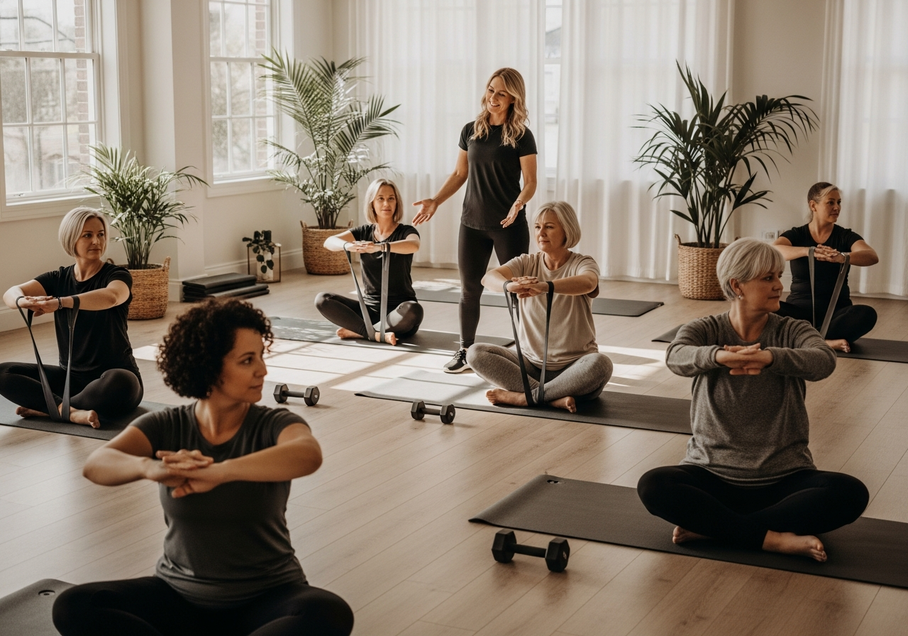 Welcoming group fitness environment