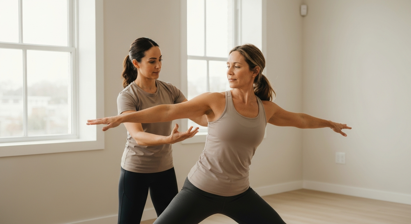 Therapist guiding a client