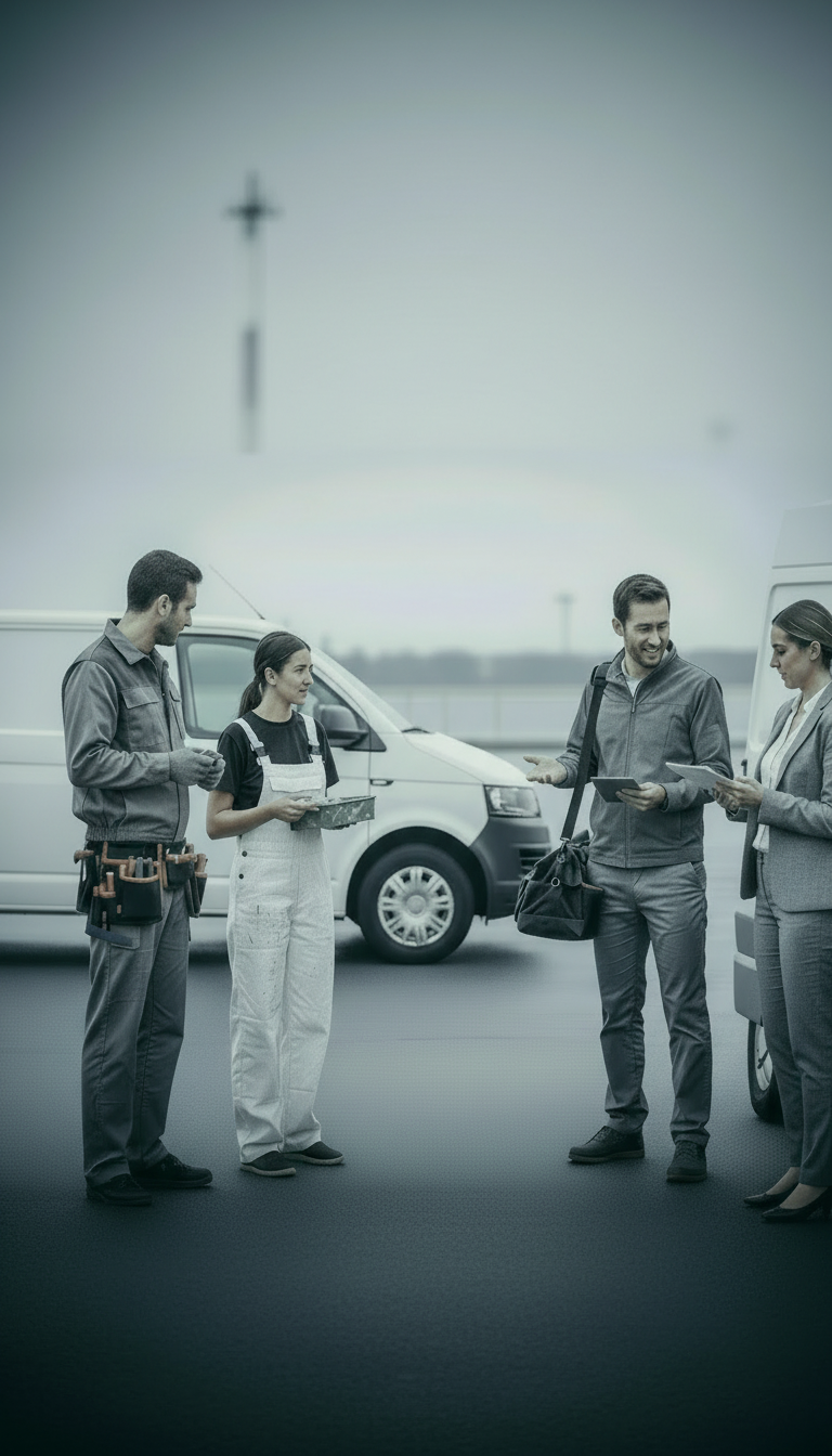 Tradesperson and service team managing leads