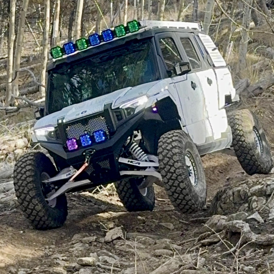 Custom UTV on rocky terrain