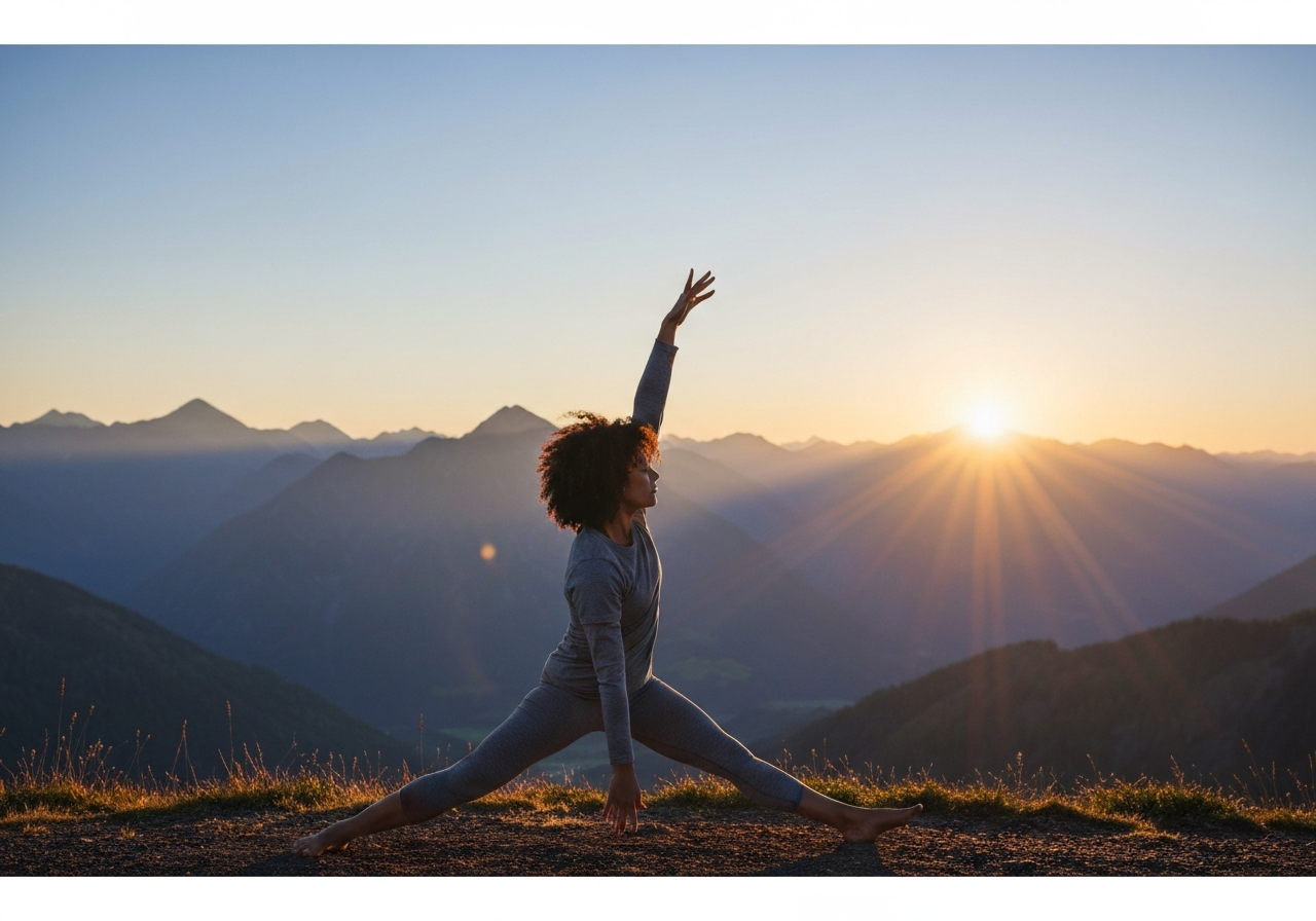 Guided sunrise mountain yoga experience at Pride's Mountain retreat in Virginia
