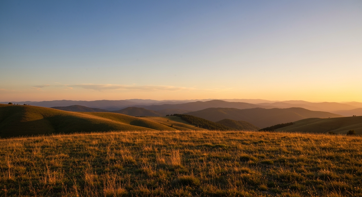 Scenic empty plot of mountain land with a beautiful sunset in Southwest Virginia