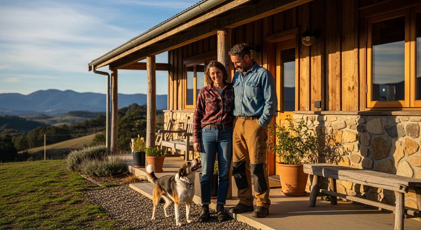 Mitch and CJ, the hosts and owners of Pride's Mountain agritourism farm stay in Bastian, Virginia