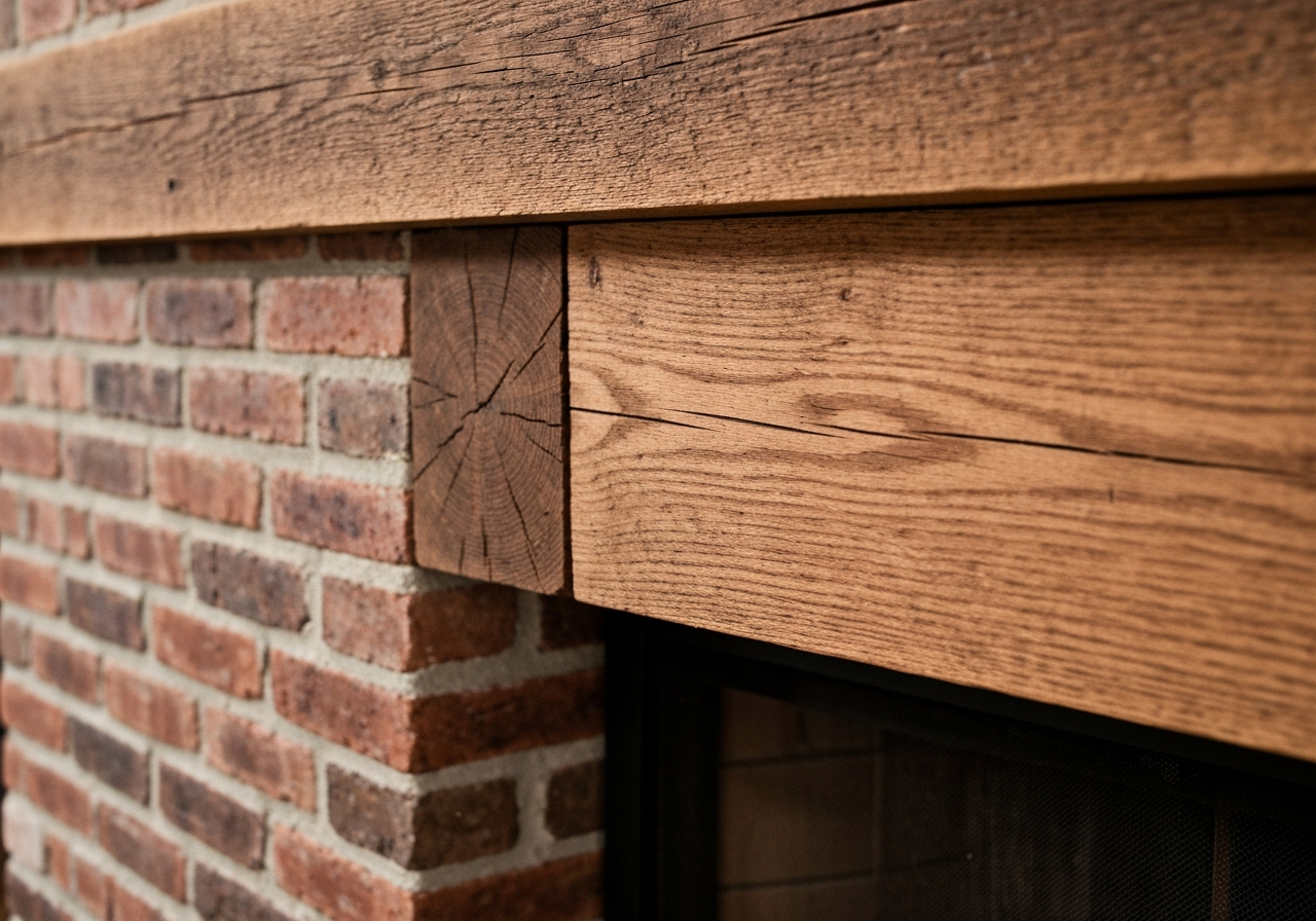 Hand-built 1840s Old Virginia brick fireplace at Pride's Mountain farmhouse