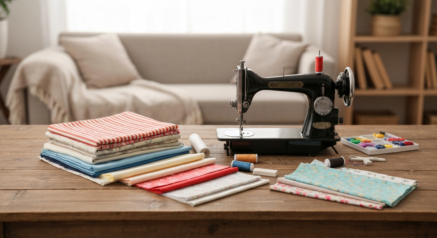 Guests participating in a creative memory pillow sewing workshop at Pride's Mountain