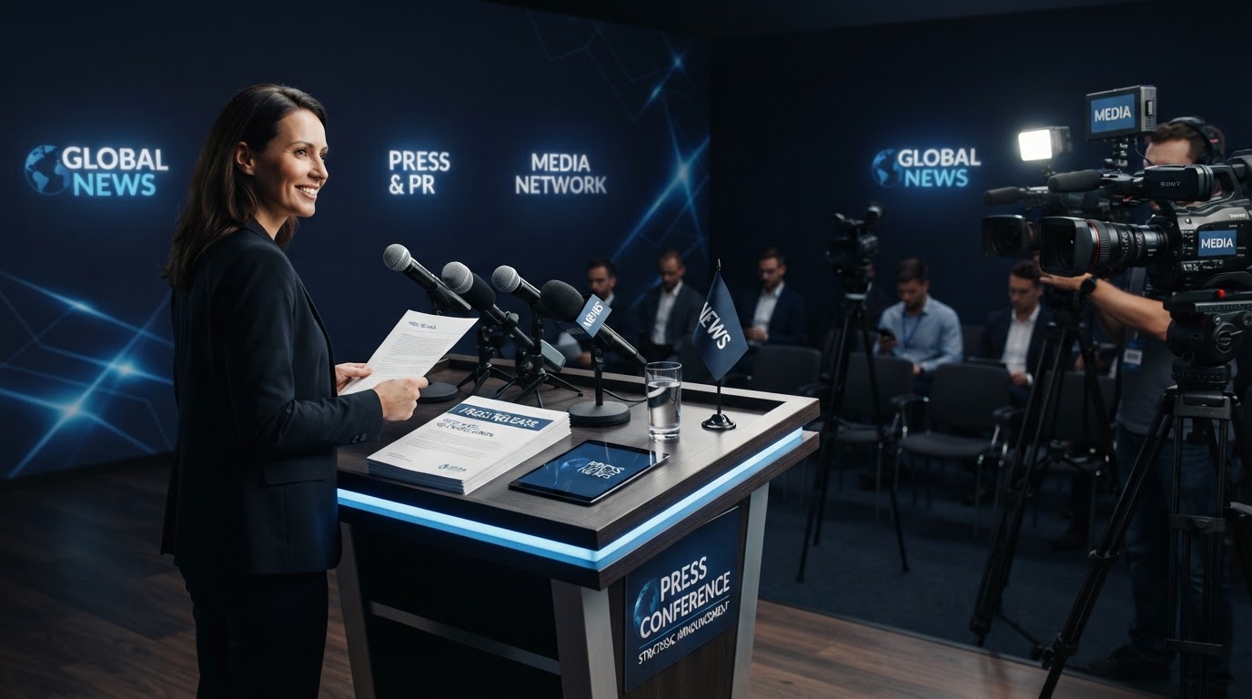 Press conference and PR media background