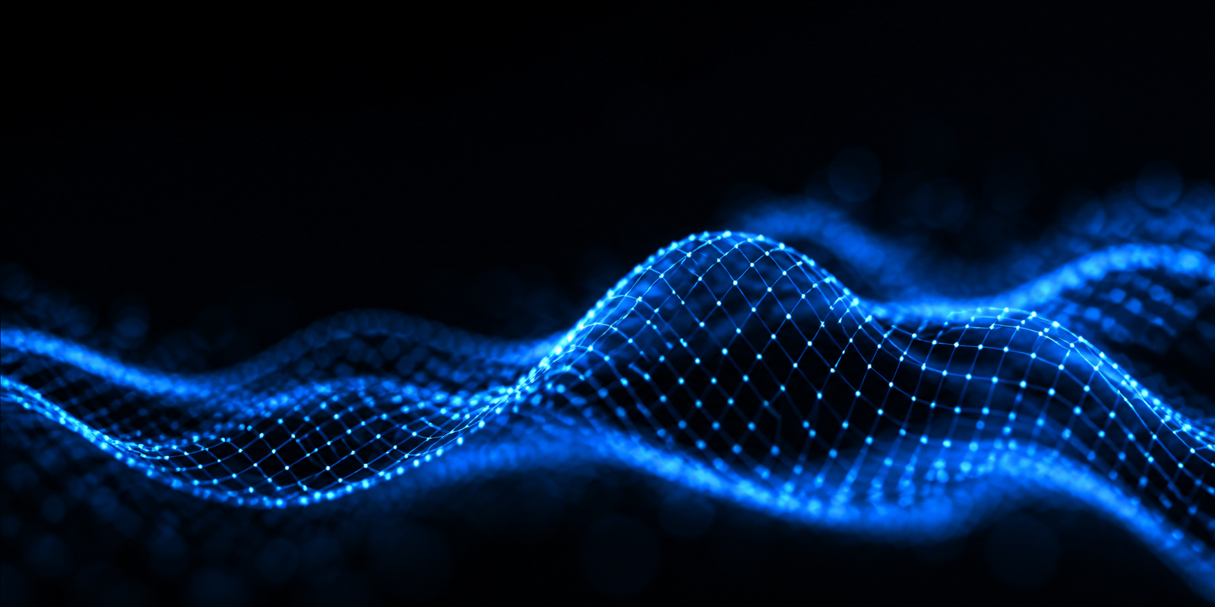 Blue wave mesh background