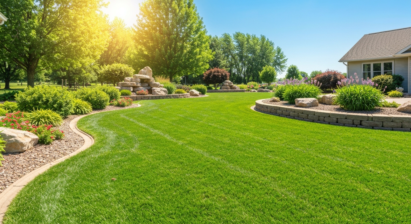 healthy grass lawn Columbus Ohio landscaping