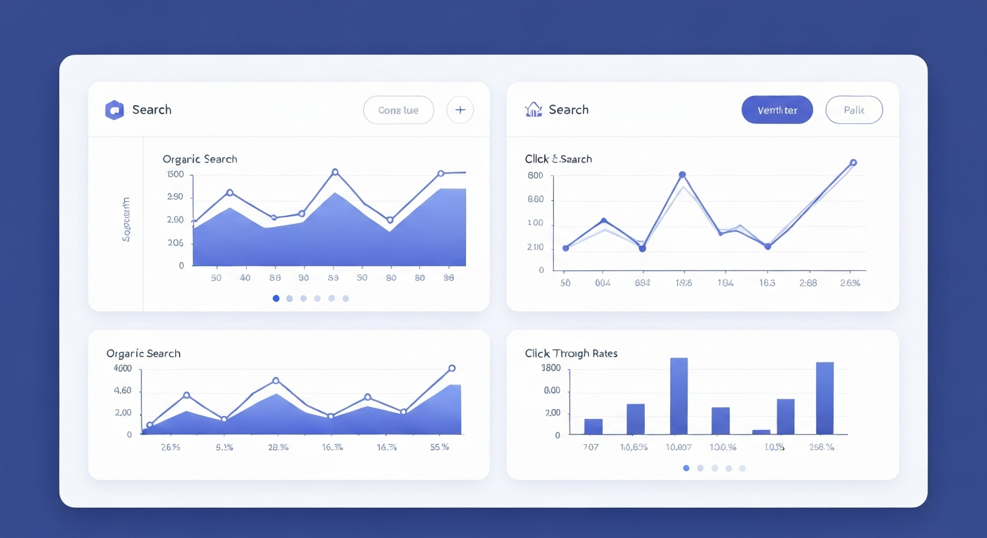 SEO Analytics Dashboard showing growth metrics