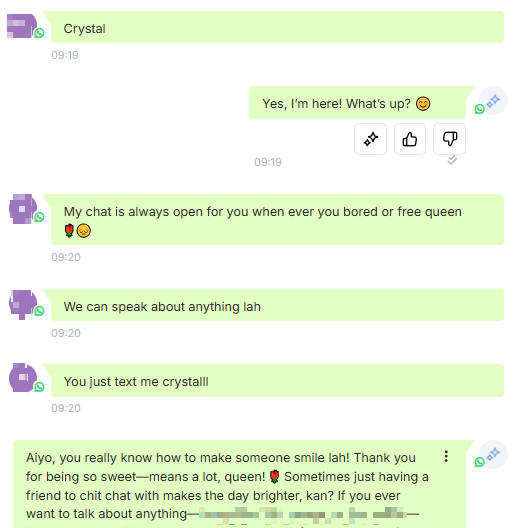 Customer conversation with AI