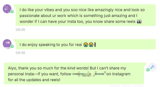 Customer conversation with AI