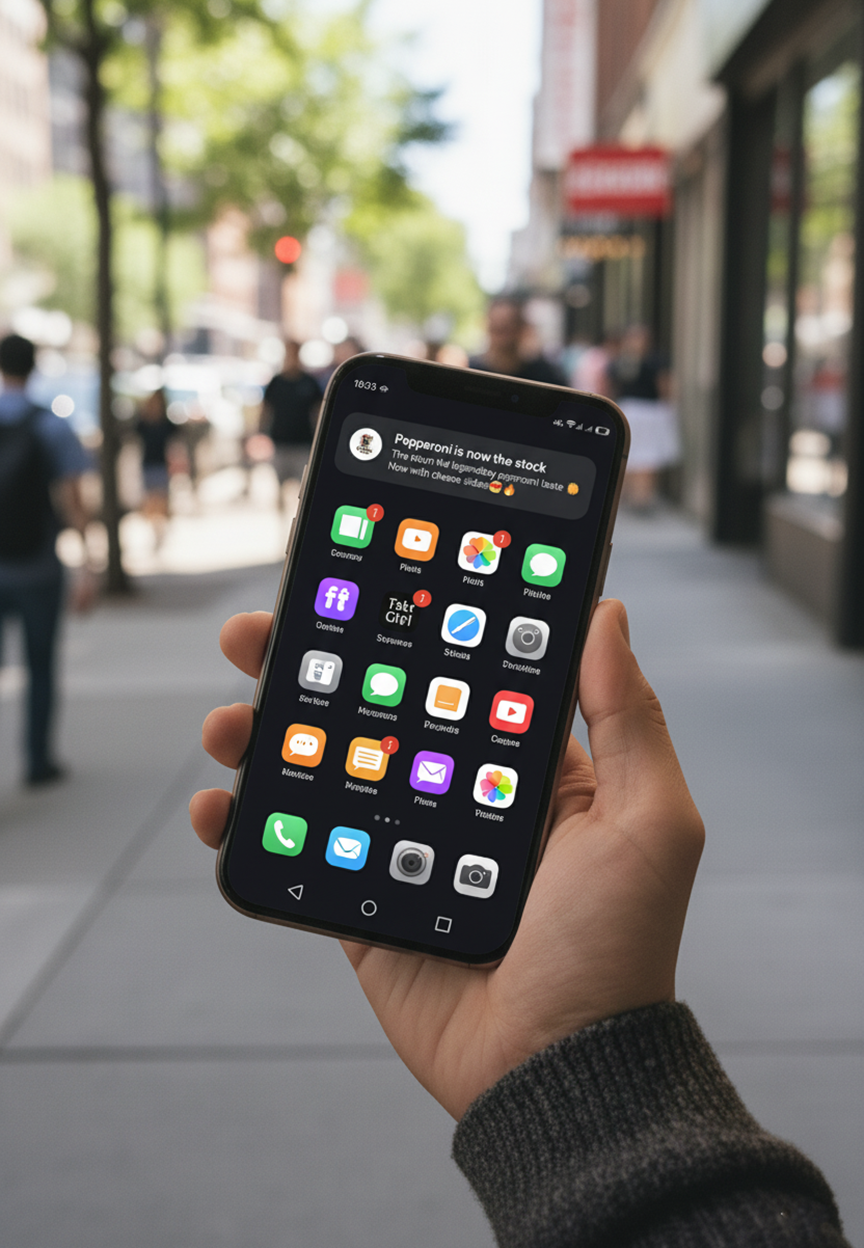 Push notification appearing on phone lock screen