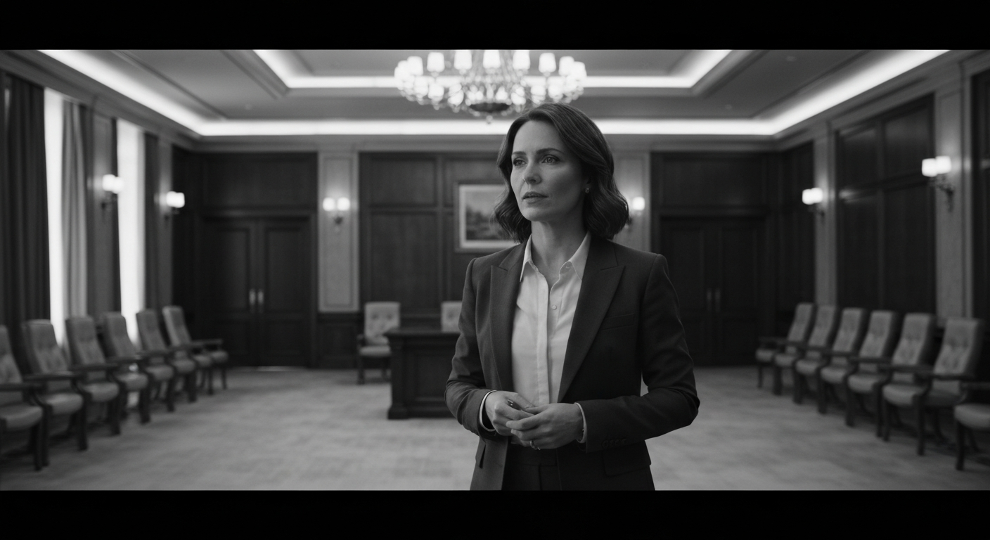 Elegant Caucasian female leader in a high-end boardroom