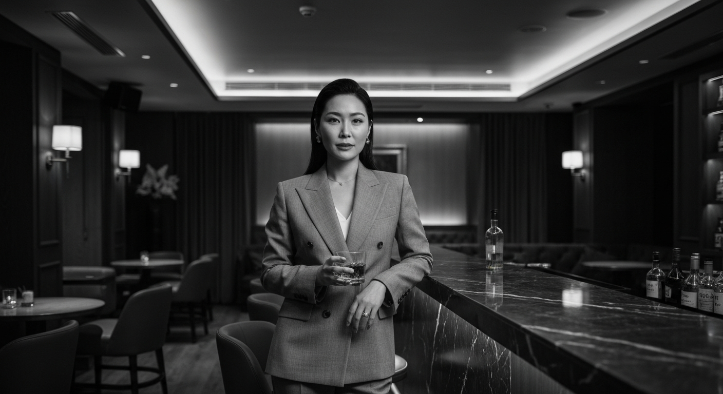 Elegant female founder in luxury setting