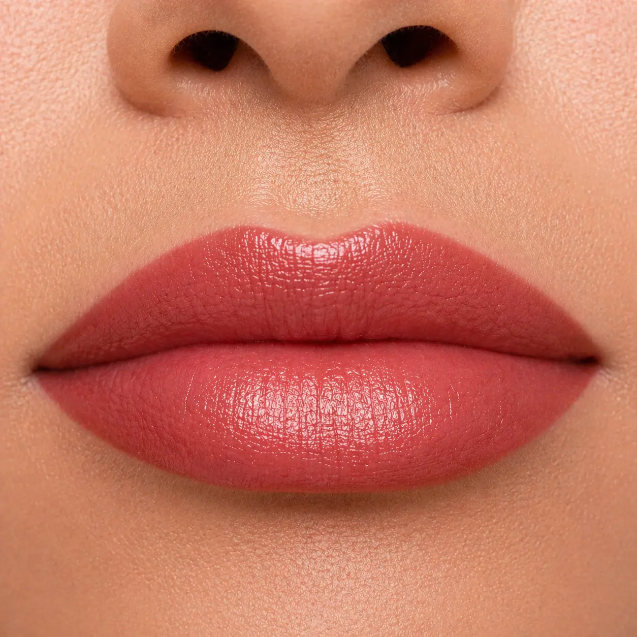 Healed full lip color result — rich saturated finish
