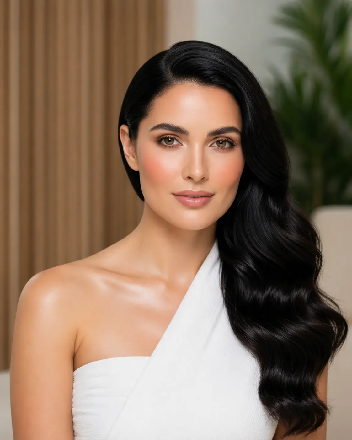 Beautiful confident woman with natural permanent makeup