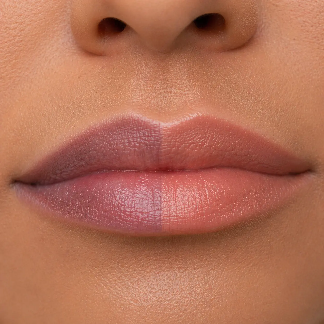 Healed lip neutralization result — balanced even tone