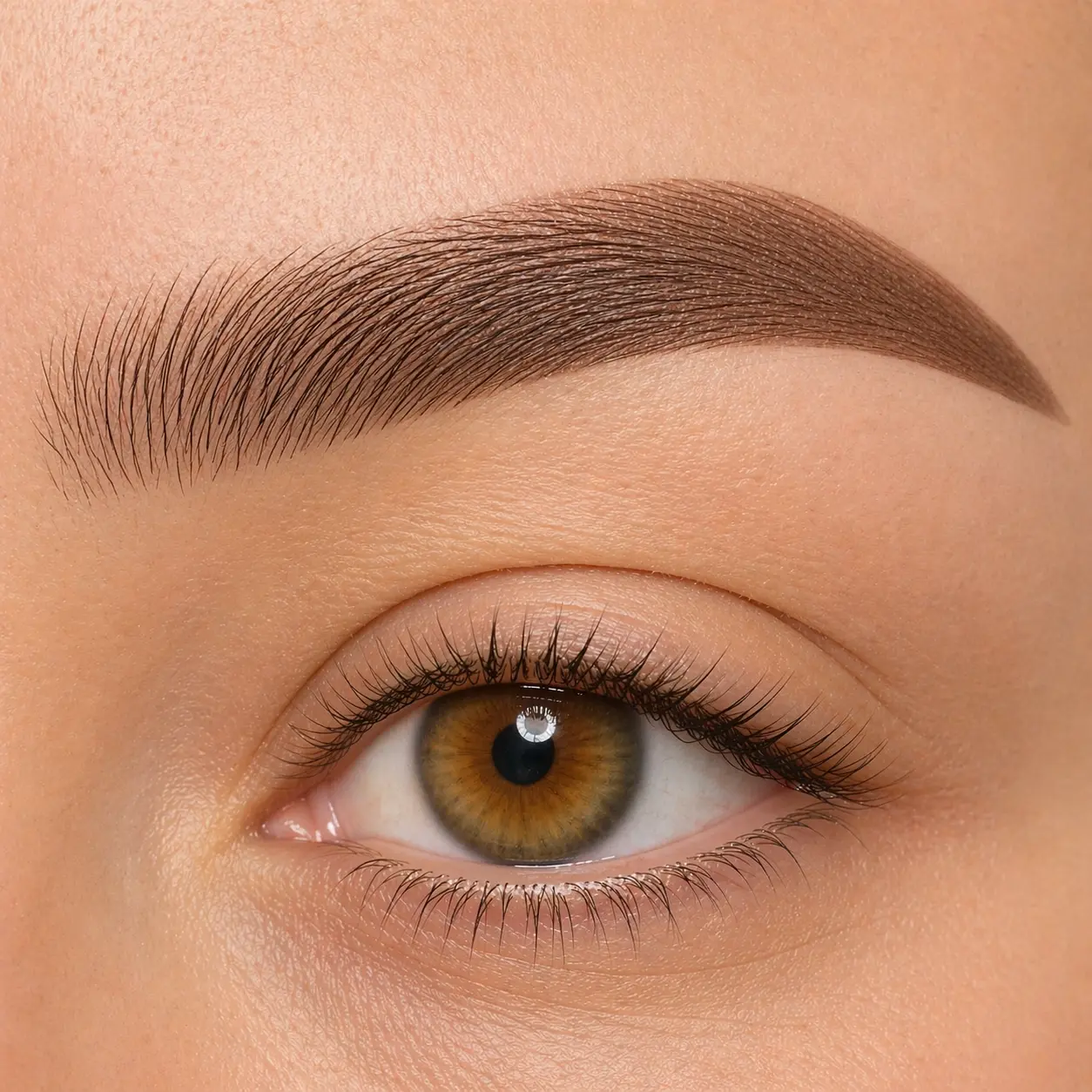 Close-up of beautiful combo brow result