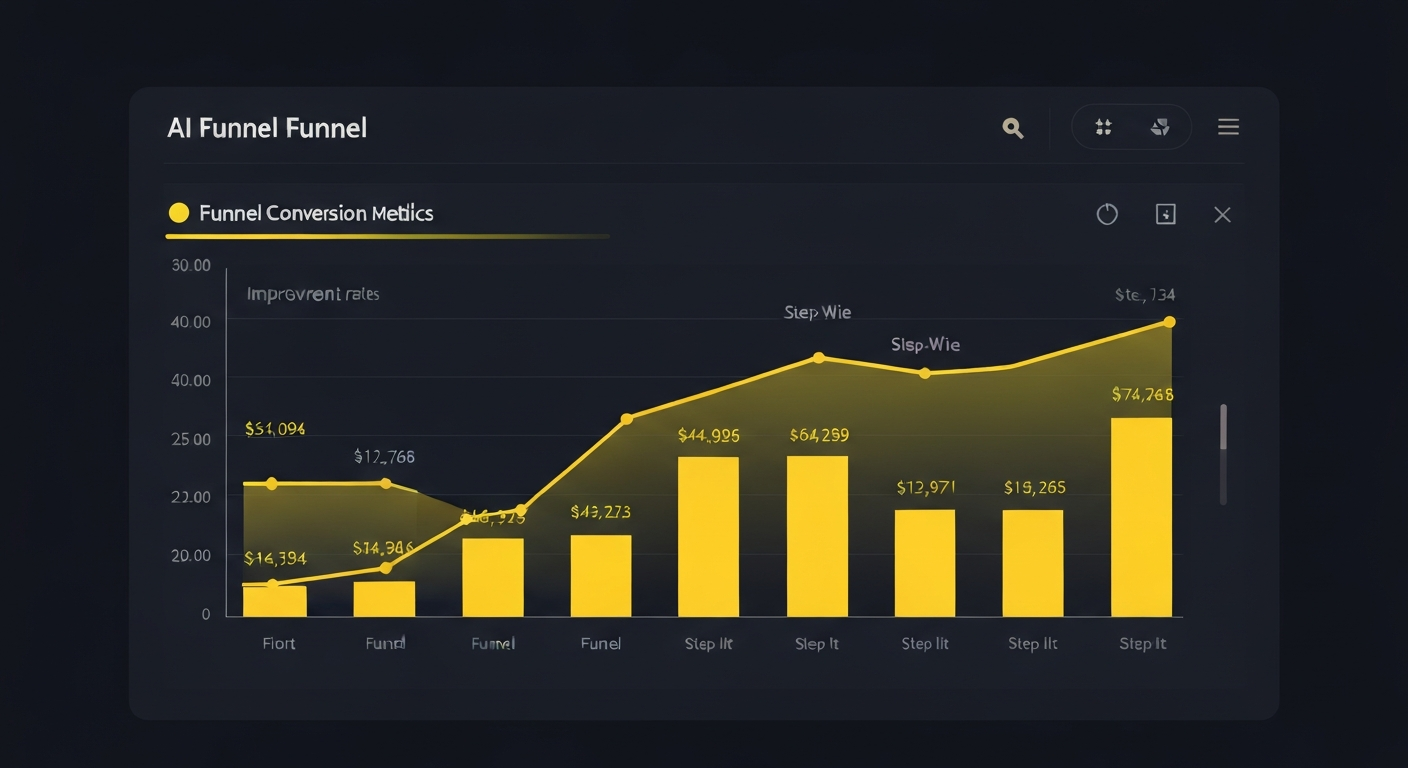 AI funnel conversion improvement metrics graph