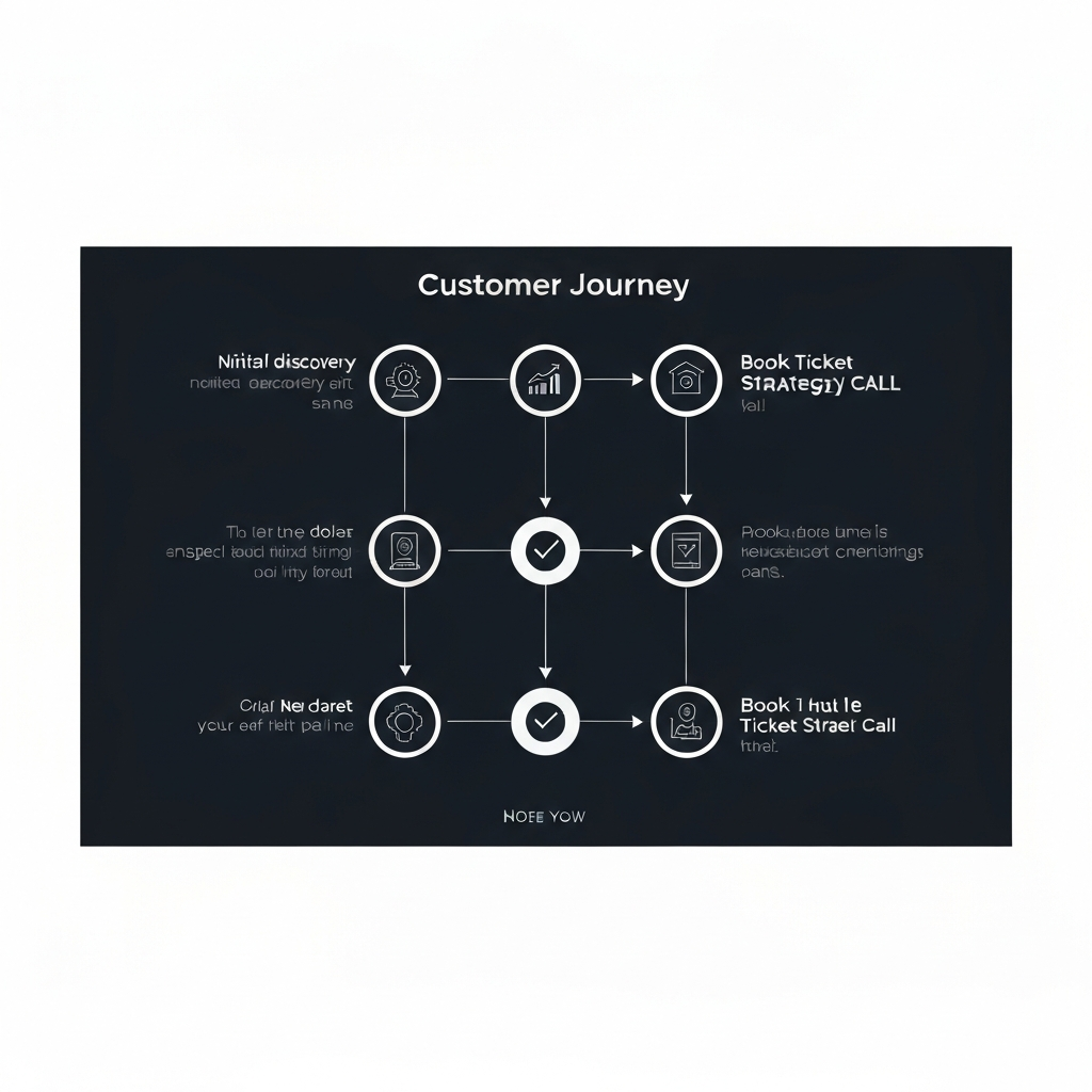 Timeline showing a prospect moving from first seeing a coach's content to booking a high-ticket strategy call