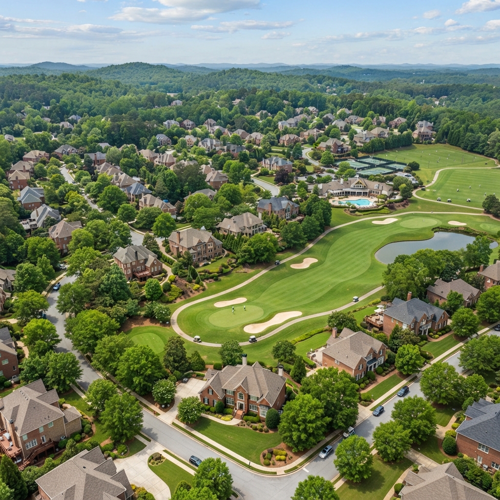 Golf course frontage home in Hamilton Mill with manicured fairway views