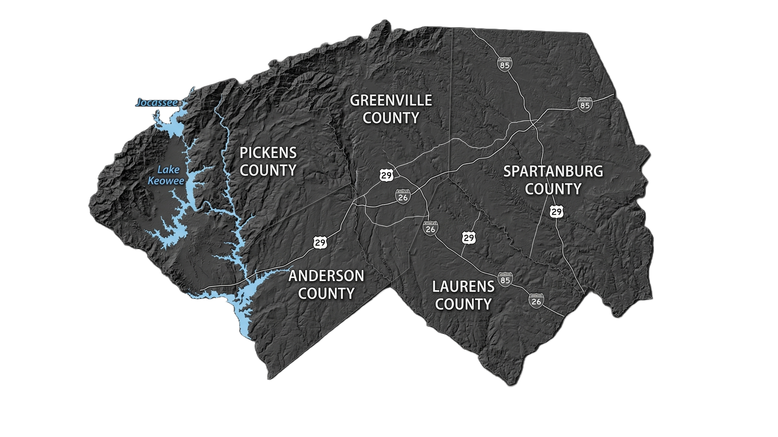 Map of Upstate South Carolina