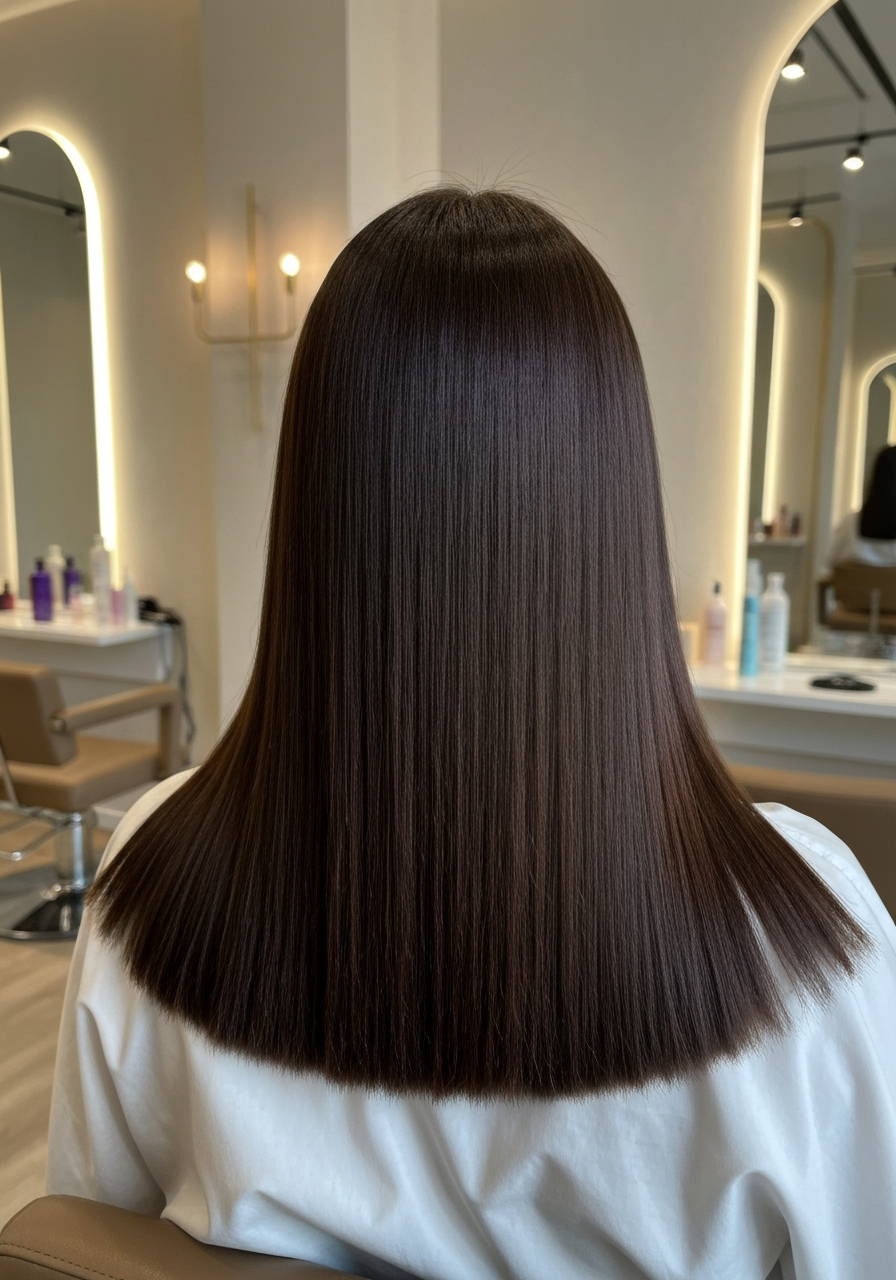 Smooth and healthy hair after keratin treatment