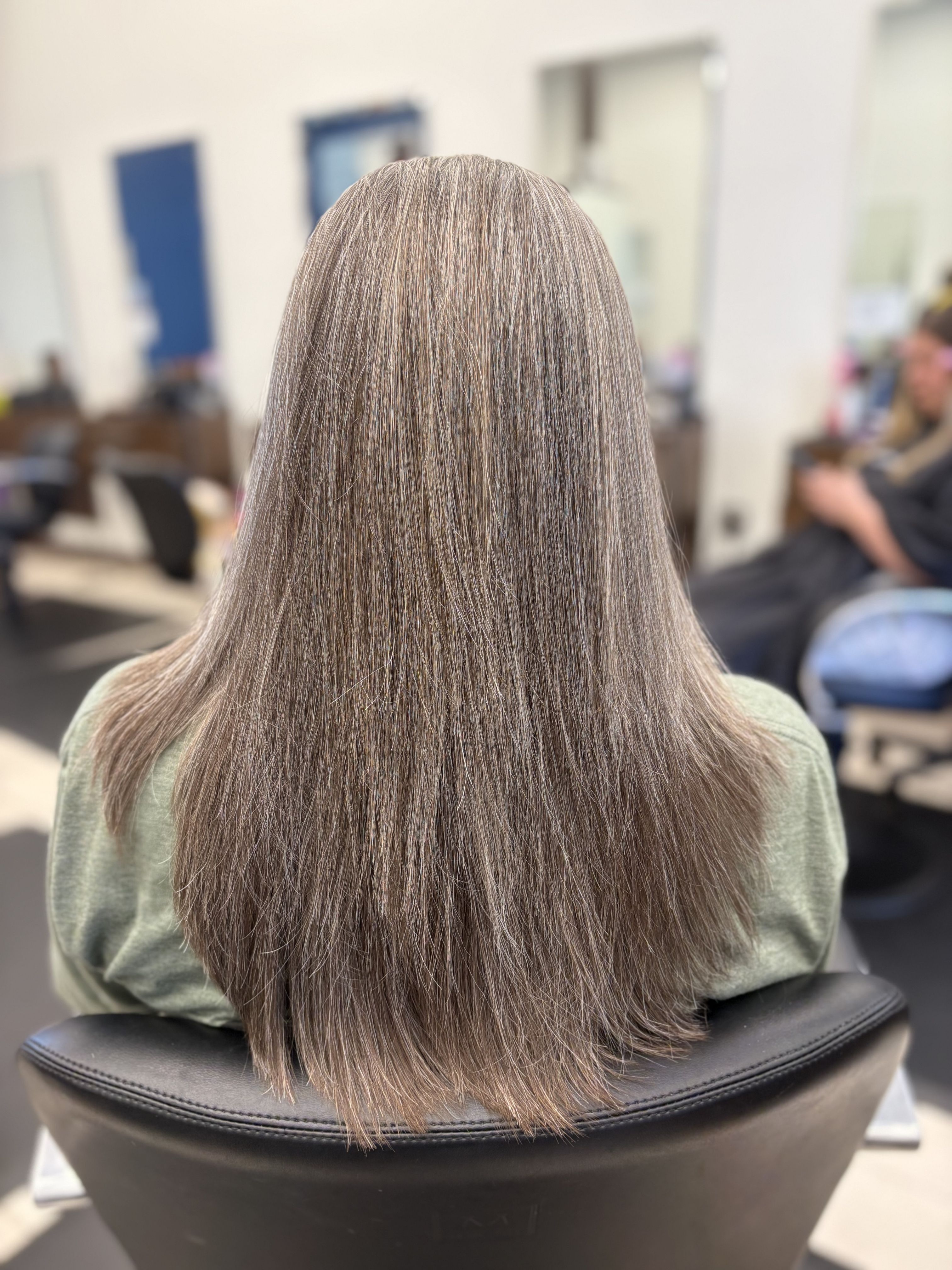 After keratin treatment - smooth hair back view
