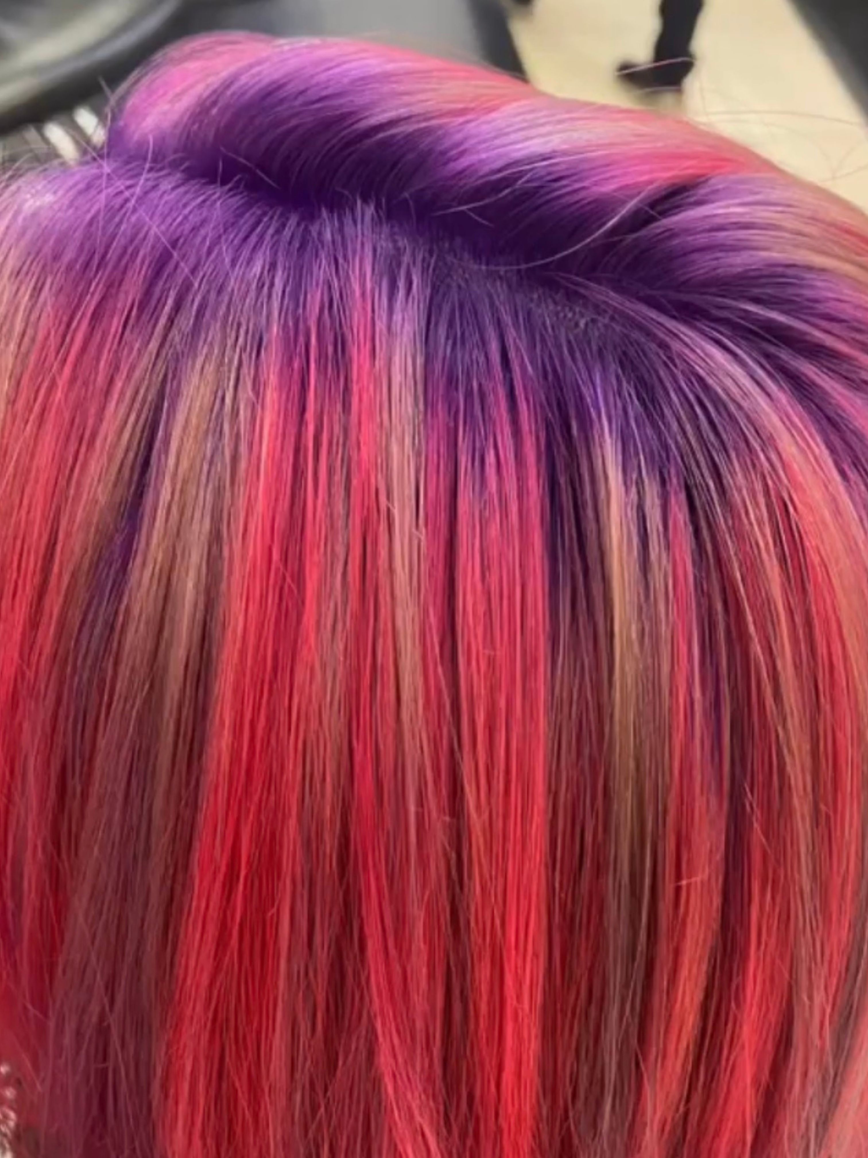 Final vivid pink and purple color result