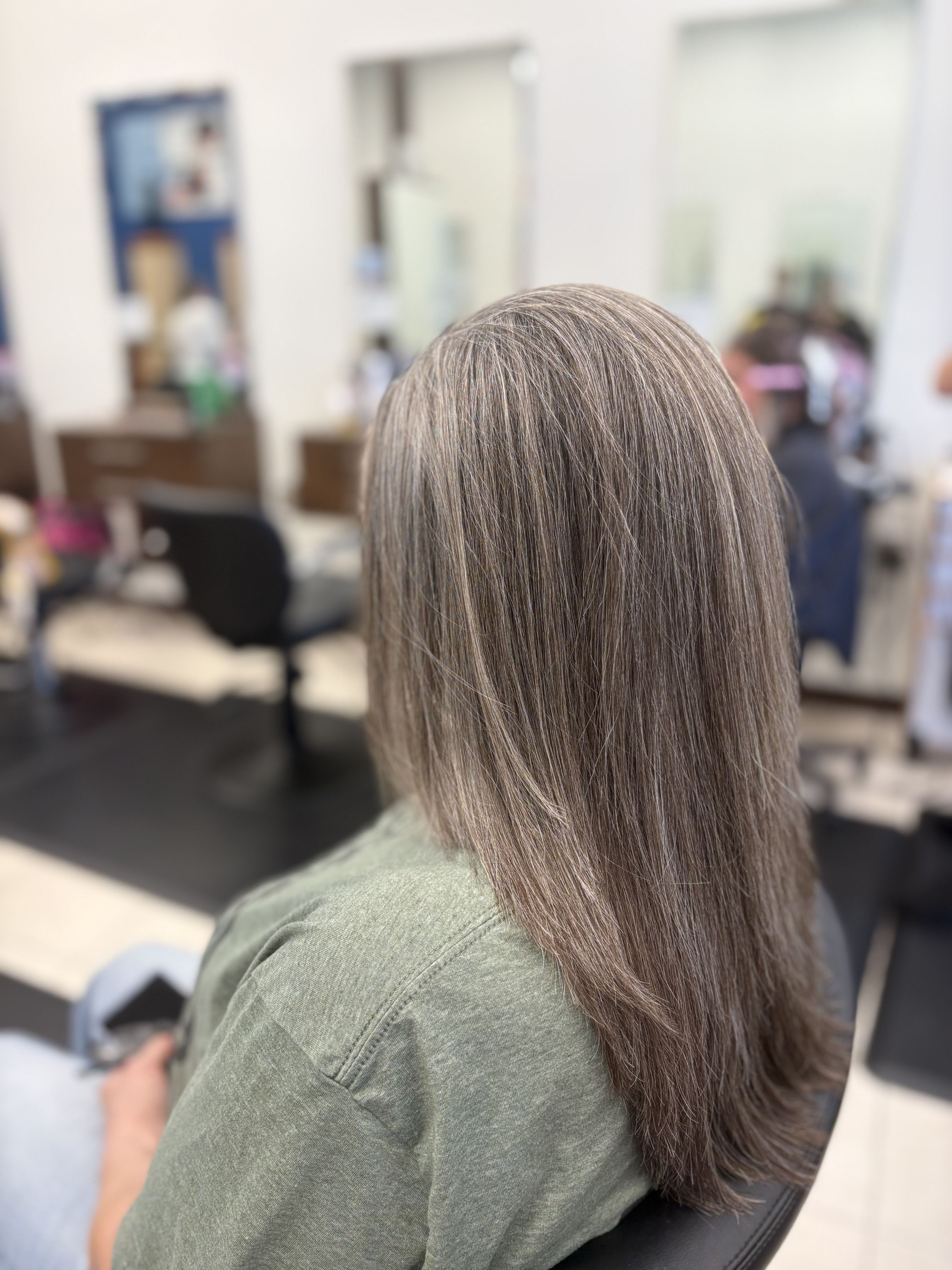 After keratin treatment - smooth hair side view